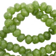 Facettierte Naturstein Perlen 8mm Olive grün